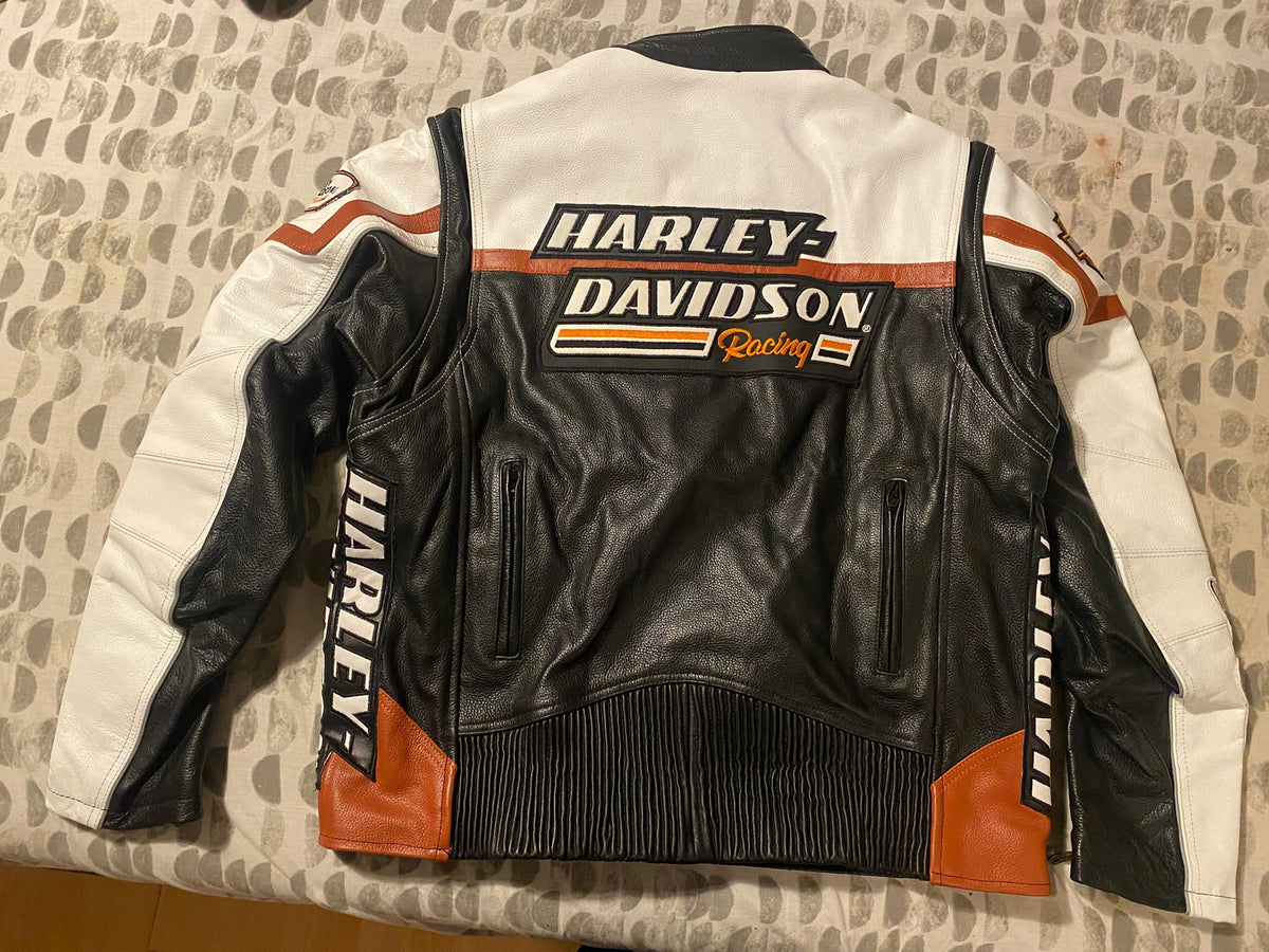 Harley Legend Leather –   Modern Comfort White Screaming Eagle leather jacket