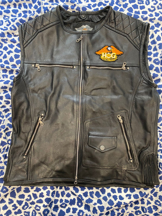 Harley-Davidson Leather Vest – Classic Biker Style with an Edge